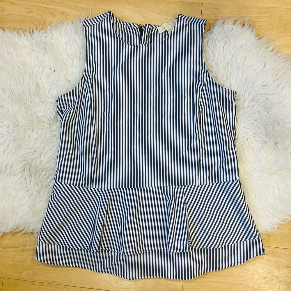 Michael Kors White Striped All Day Wear Blouse S